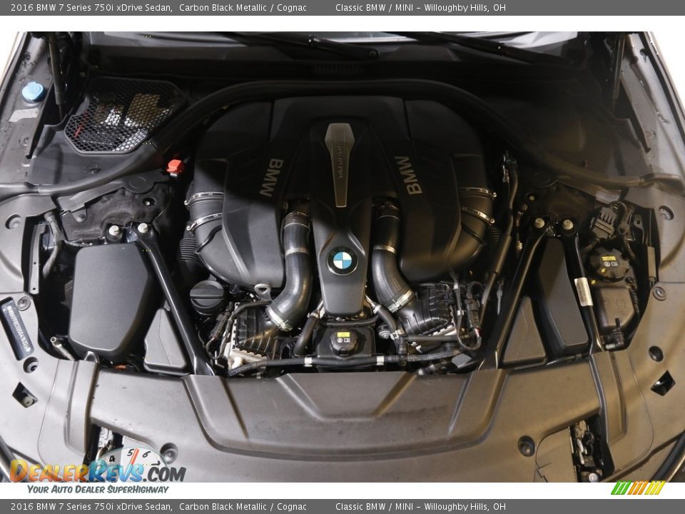 2016 BMW 7 Series 750i xDrive Sedan Carbon Black Metallic / Cognac Photo #25