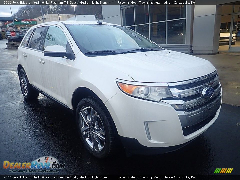 2011 Ford Edge Limited White Platinum Tri-Coat / Medium Light Stone Photo #8