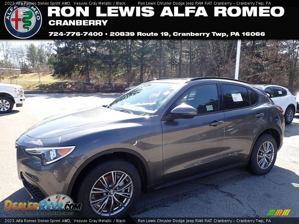 2023 Alfa Romeo Stelvio Sprint AWD Vesuvio Gray Metallic / Black Photo #1