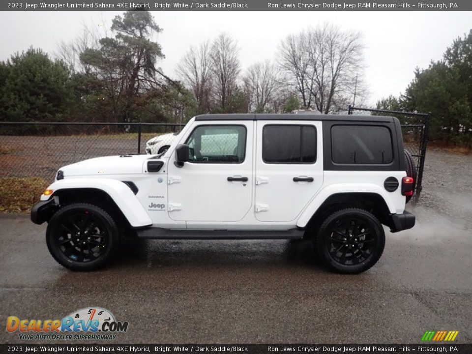 2023 Jeep Wrangler Unlimited Sahara 4XE Hybrid Bright White / Dark Saddle/Black Photo #2