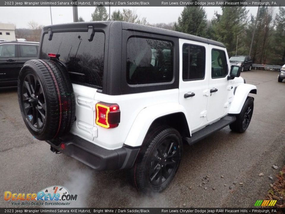 2023 Jeep Wrangler Unlimited Sahara 4XE Hybrid Bright White / Dark Saddle/Black Photo #5