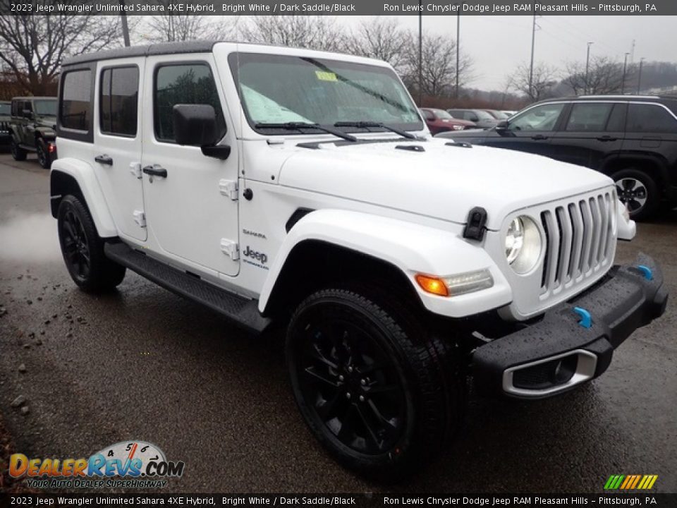 2023 Jeep Wrangler Unlimited Sahara 4XE Hybrid Bright White / Dark Saddle/Black Photo #6