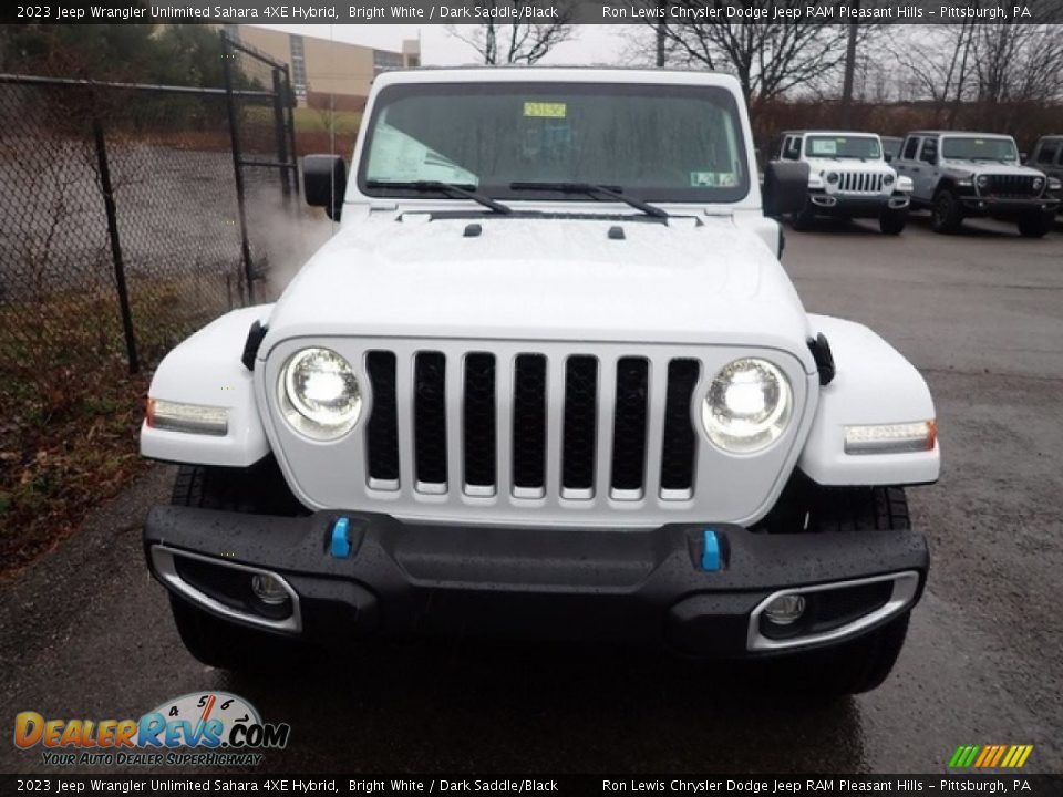 2023 Jeep Wrangler Unlimited Sahara 4XE Hybrid Bright White / Dark Saddle/Black Photo #7