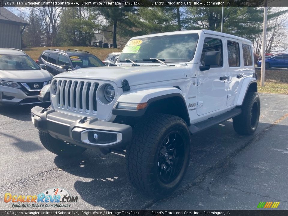 2020 Jeep Wrangler Unlimited Sahara 4x4 Bright White / Heritage Tan/Black Photo #2