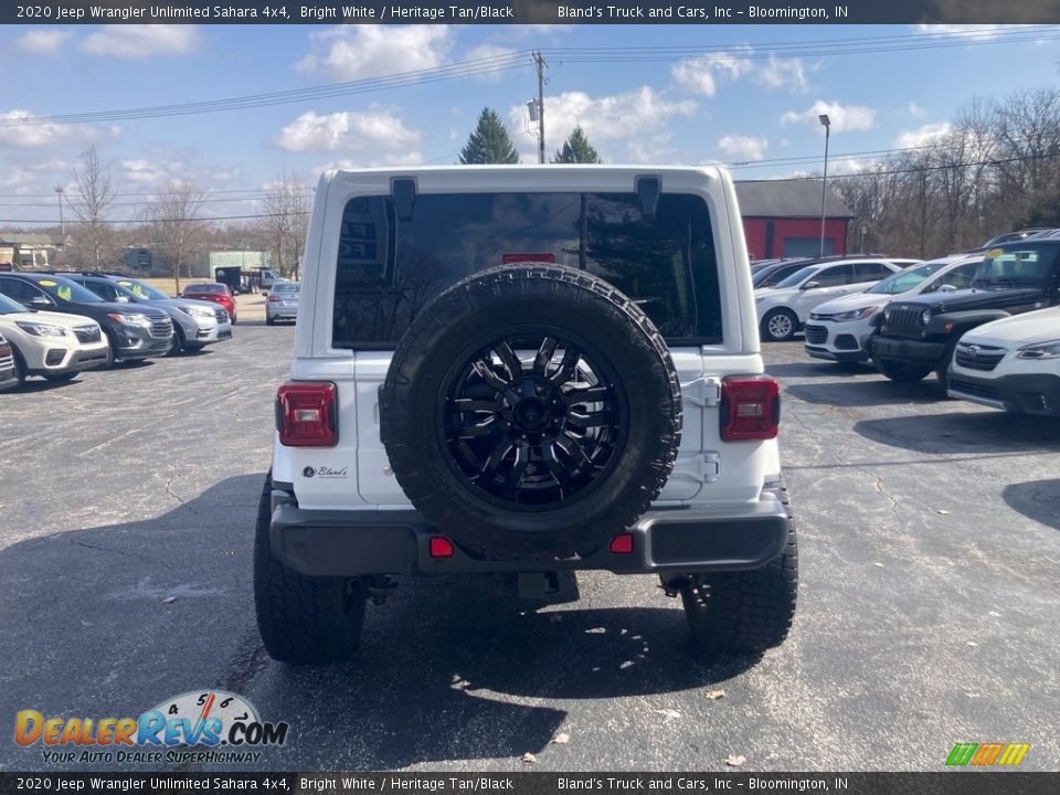 2020 Jeep Wrangler Unlimited Sahara 4x4 Bright White / Heritage Tan/Black Photo #4