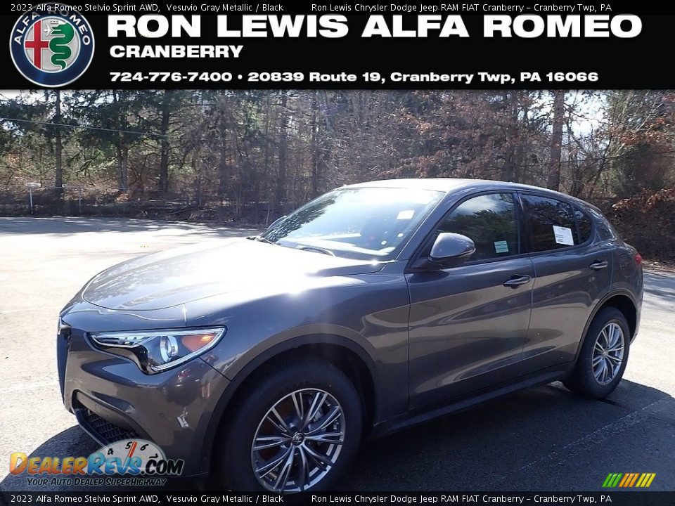 2023 Alfa Romeo Stelvio Sprint AWD Vesuvio Gray Metallic / Black Photo #1