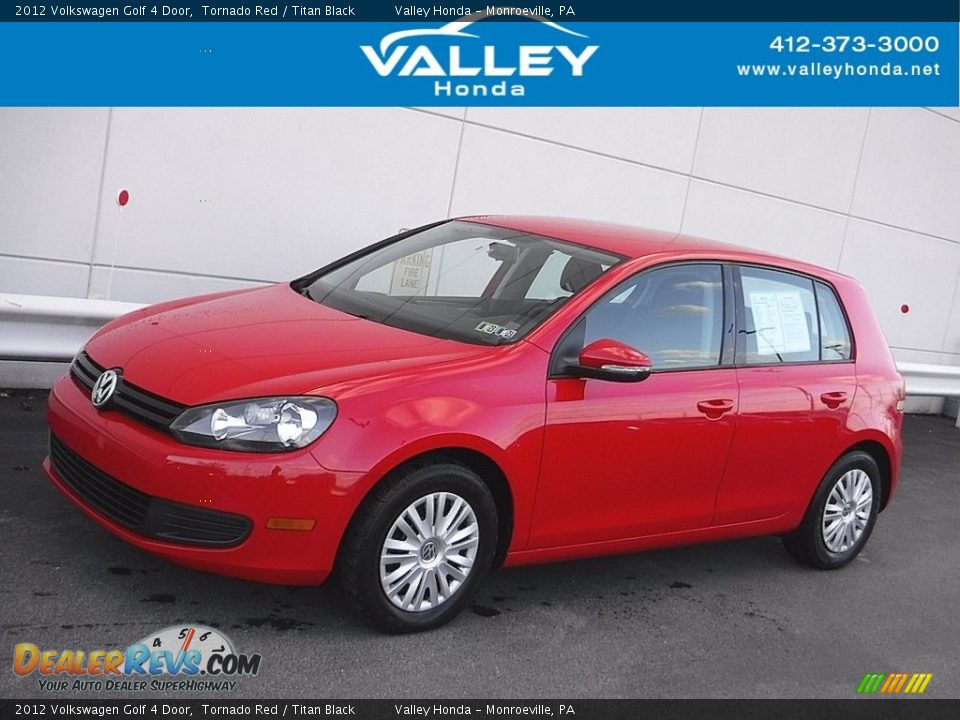 2012 Volkswagen Golf 4 Door Tornado Red / Titan Black Photo #1