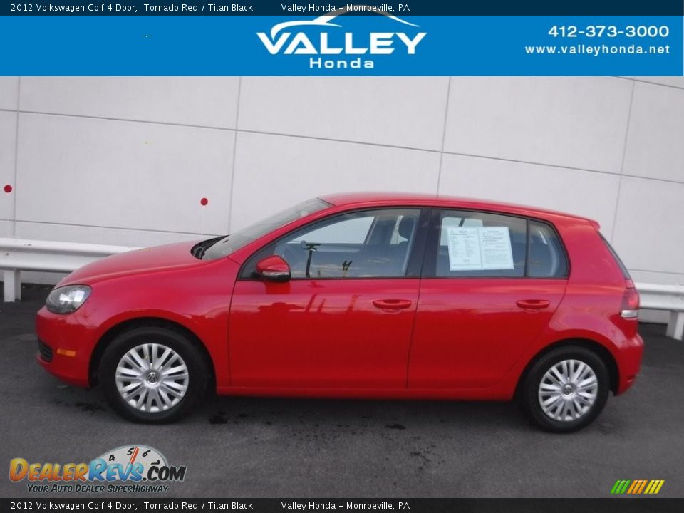 2012 Volkswagen Golf 4 Door Tornado Red / Titan Black Photo #2