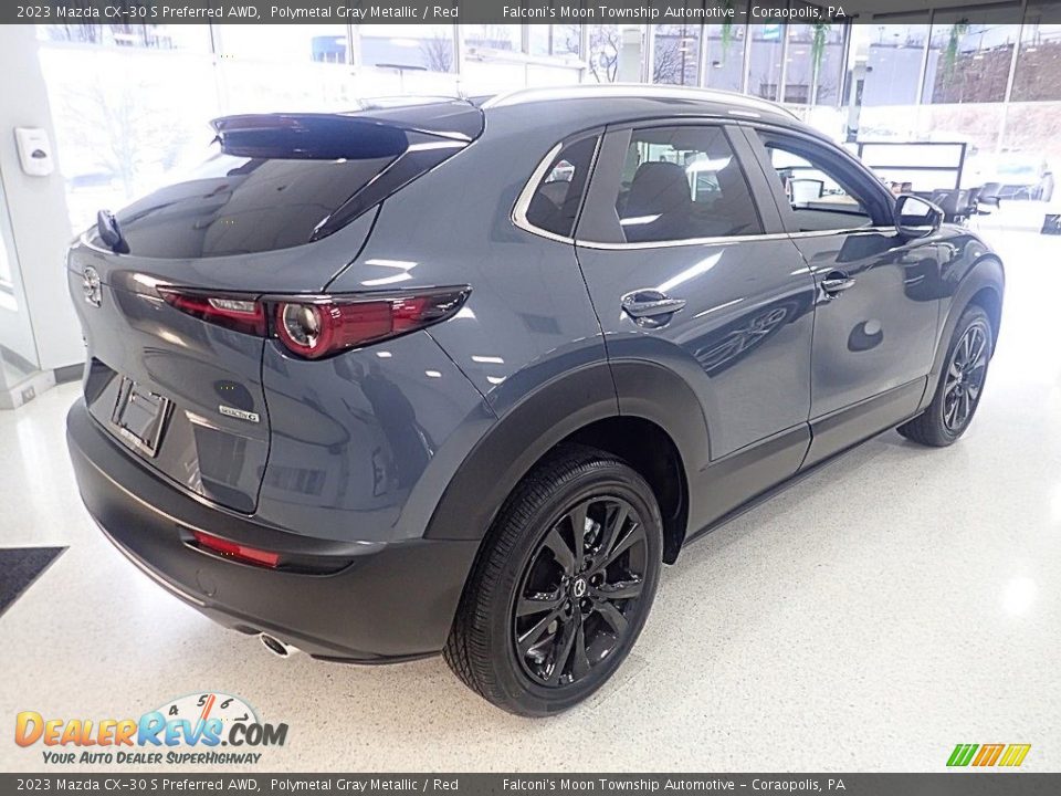 2023 Mazda CX-30 S Preferred AWD Polymetal Gray Metallic / Red Photo #2