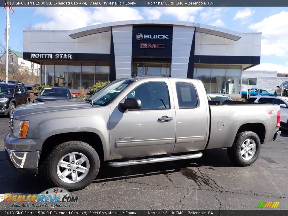 2013 GMC Sierra 1500 SLE Extended Cab 4x4 Steel Gray Metallic / Ebony Photo #1