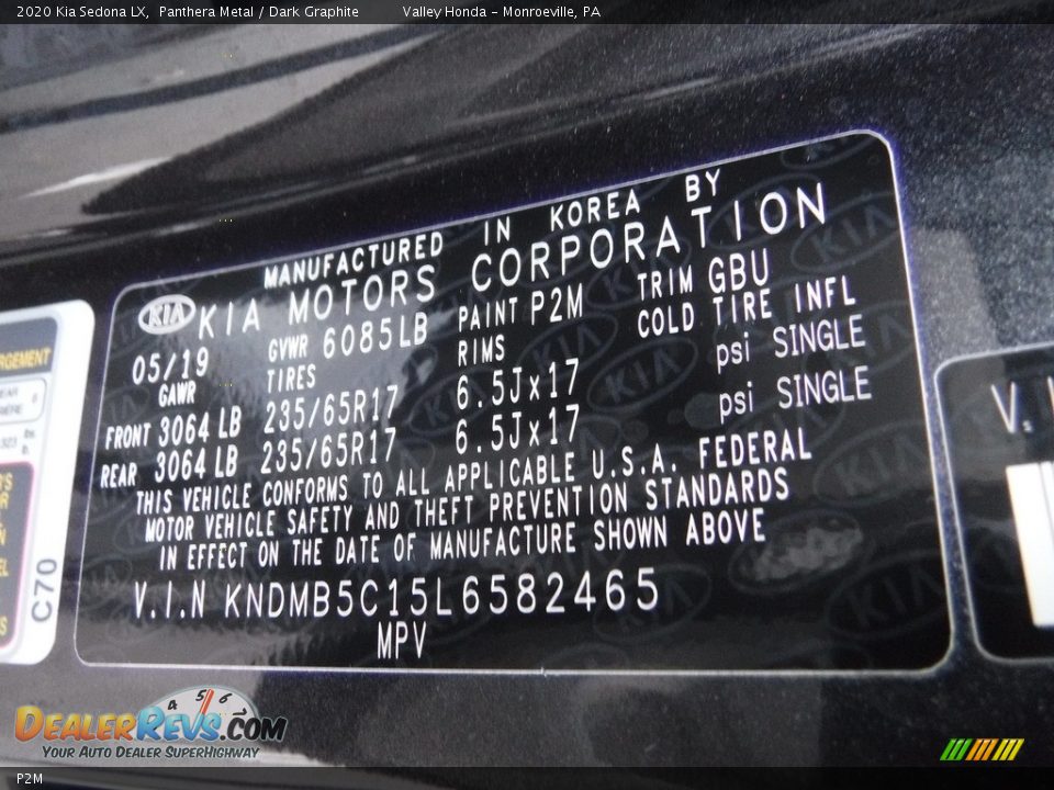 Kia Color Code P2M Panthera Metal
