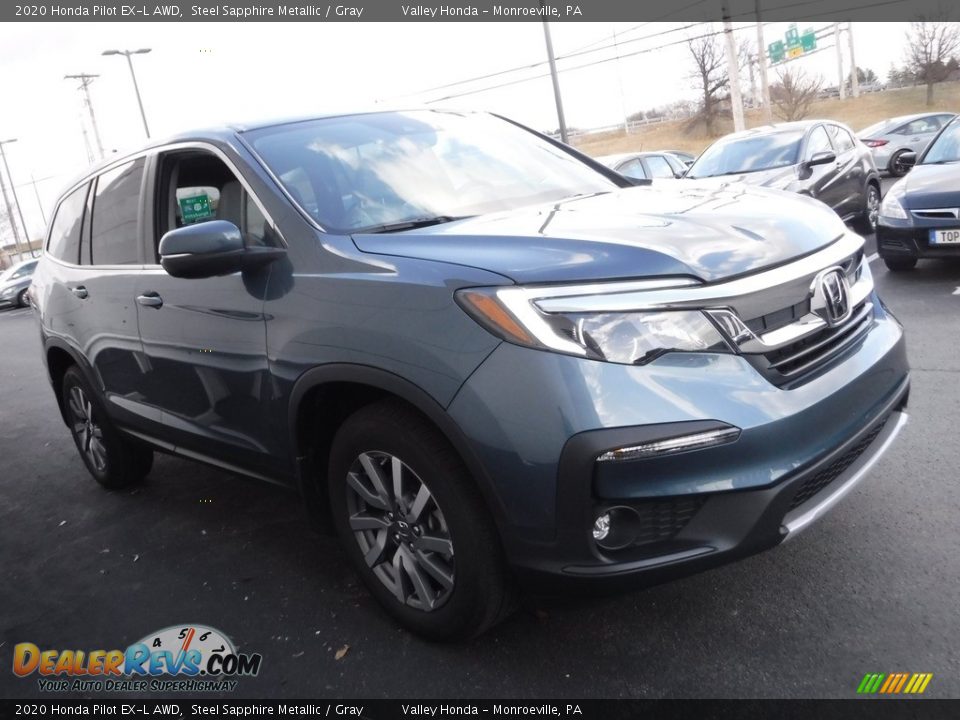 2020 Honda Pilot EX-L AWD Steel Sapphire Metallic / Gray Photo #6