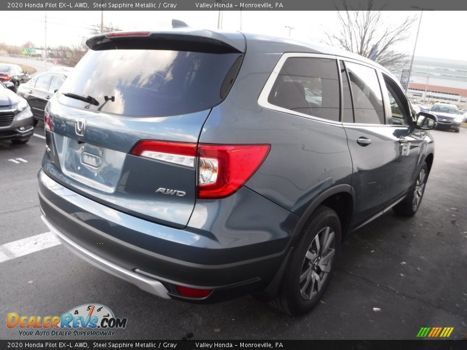 2020 Honda Pilot EX-L AWD Steel Sapphire Metallic / Gray Photo #7