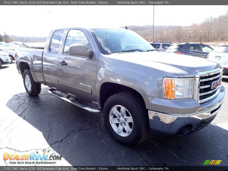 2013 GMC Sierra 1500 SLE Extended Cab 4x4 Steel Gray Metallic / Ebony Photo #9