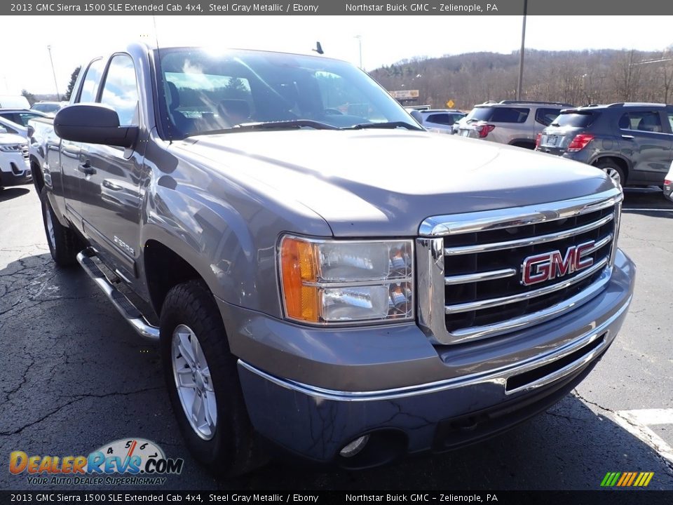 2013 GMC Sierra 1500 SLE Extended Cab 4x4 Steel Gray Metallic / Ebony Photo #10