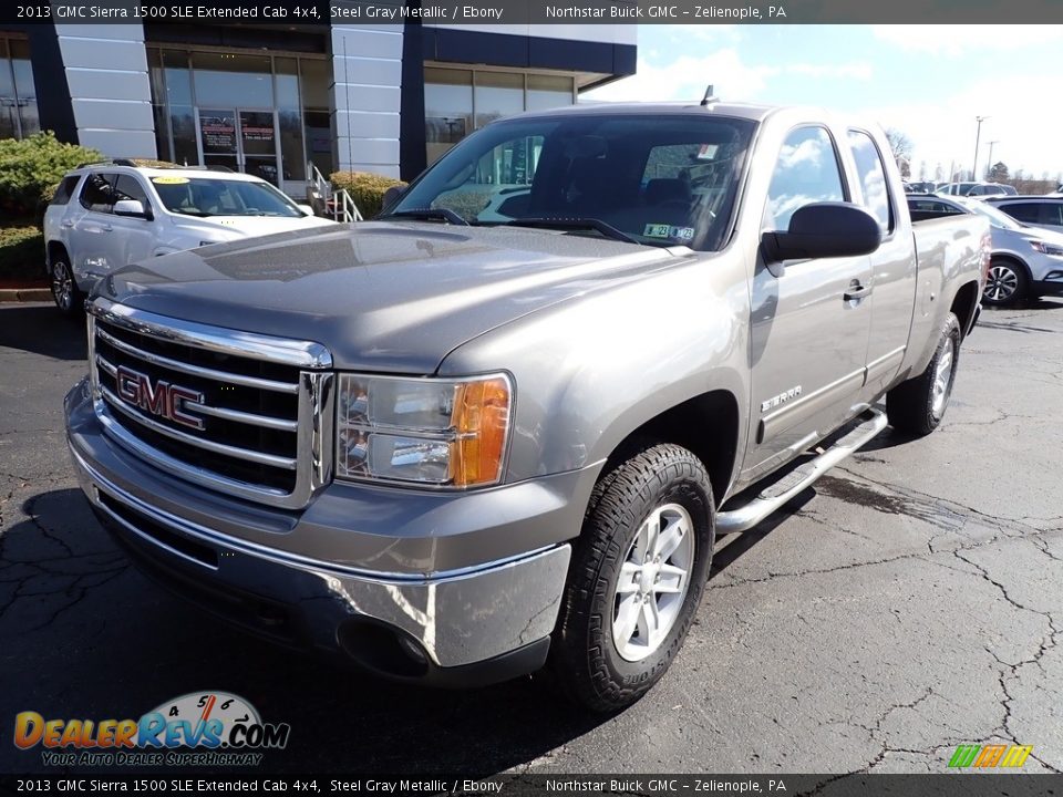 2013 GMC Sierra 1500 SLE Extended Cab 4x4 Steel Gray Metallic / Ebony Photo #12