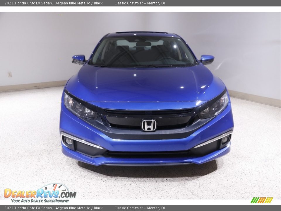 2021 Honda Civic EX Sedan Aegean Blue Metallic / Black Photo #2