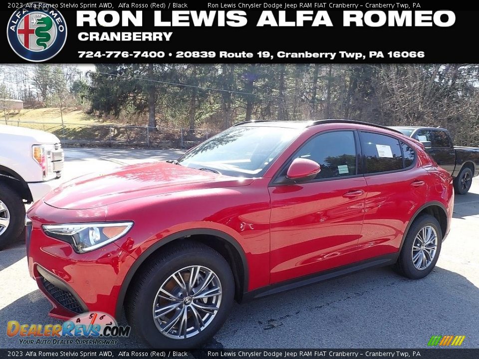 2023 Alfa Romeo Stelvio Sprint AWD Alfa Rosso (Red) / Black Photo #1