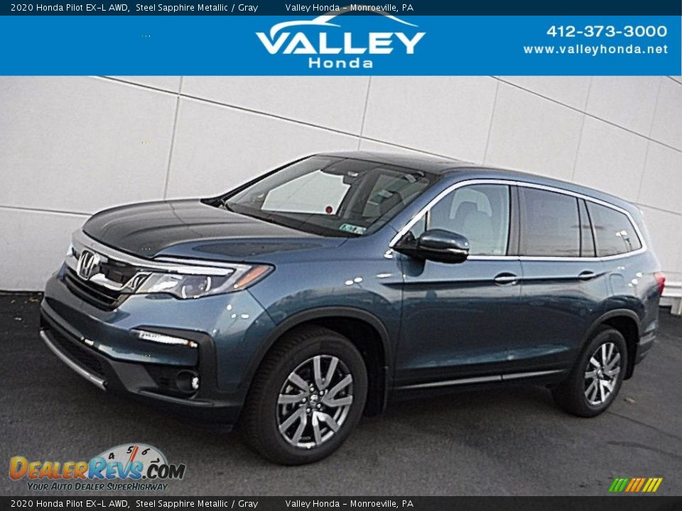 2020 Honda Pilot EX-L AWD Steel Sapphire Metallic / Gray Photo #1