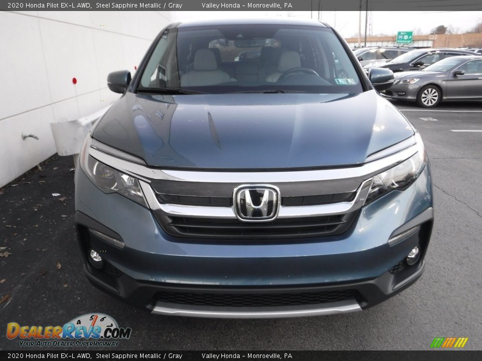 2020 Honda Pilot EX-L AWD Steel Sapphire Metallic / Gray Photo #5