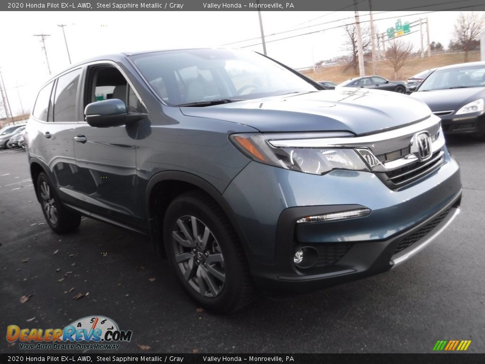 2020 Honda Pilot EX-L AWD Steel Sapphire Metallic / Gray Photo #6