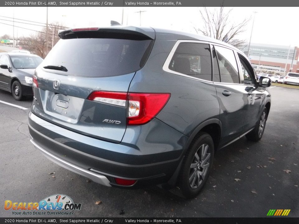 2020 Honda Pilot EX-L AWD Steel Sapphire Metallic / Gray Photo #7