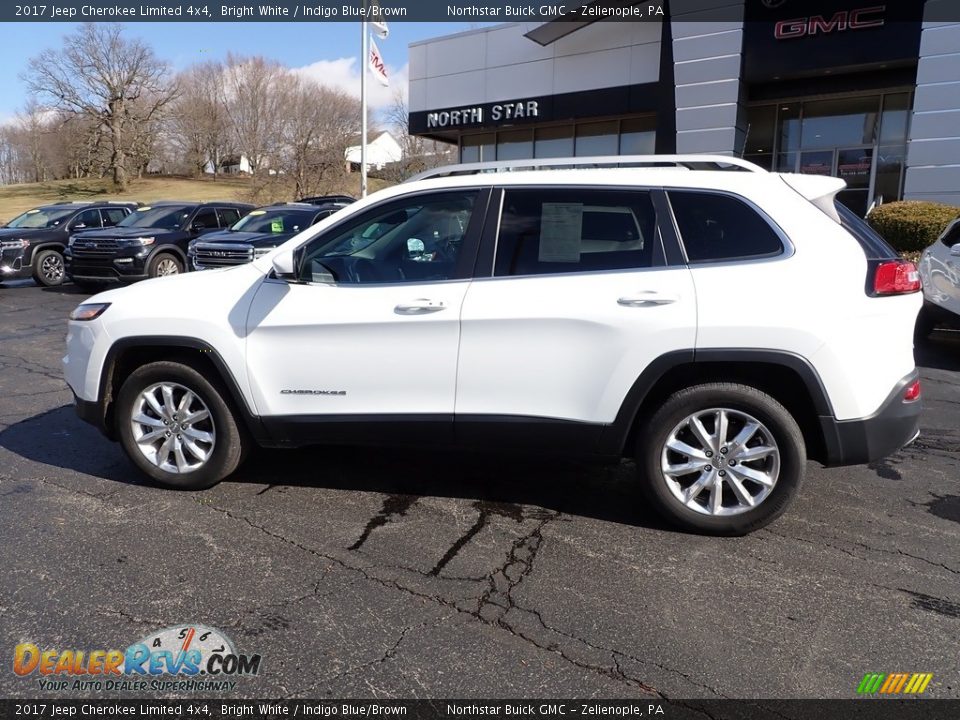2017 Jeep Cherokee Limited 4x4 Bright White / Indigo Blue/Brown Photo #2