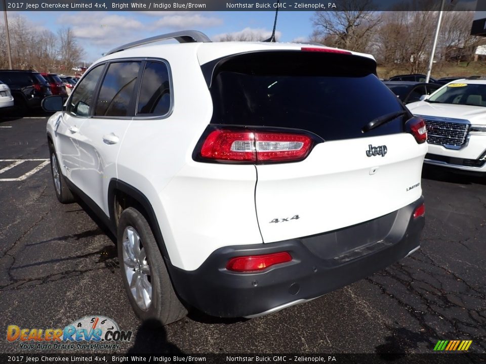 2017 Jeep Cherokee Limited 4x4 Bright White / Indigo Blue/Brown Photo #4