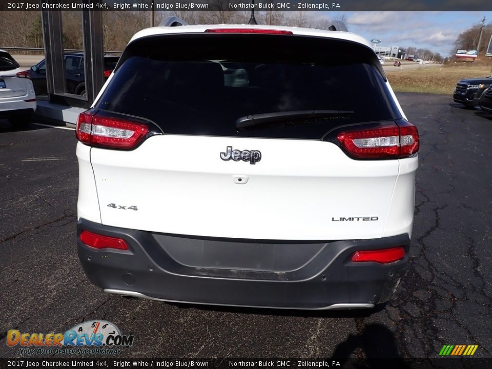 2017 Jeep Cherokee Limited 4x4 Bright White / Indigo Blue/Brown Photo #5