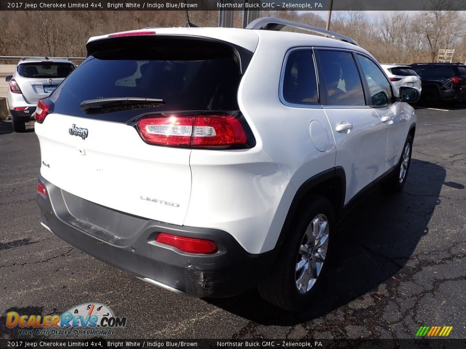 2017 Jeep Cherokee Limited 4x4 Bright White / Indigo Blue/Brown Photo #6