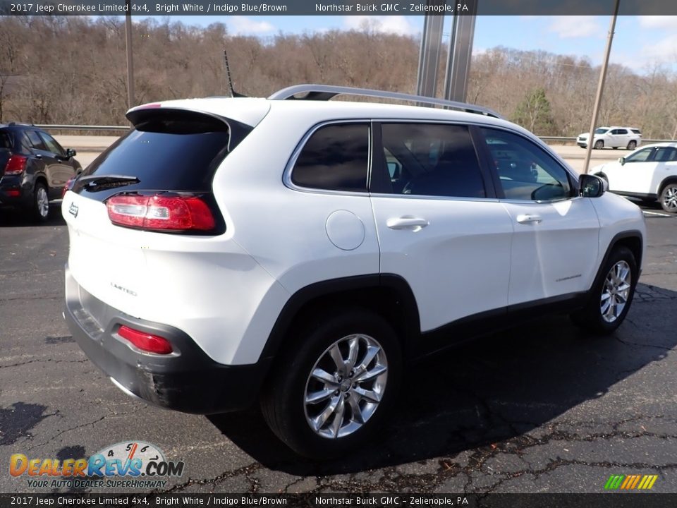 2017 Jeep Cherokee Limited 4x4 Bright White / Indigo Blue/Brown Photo #7