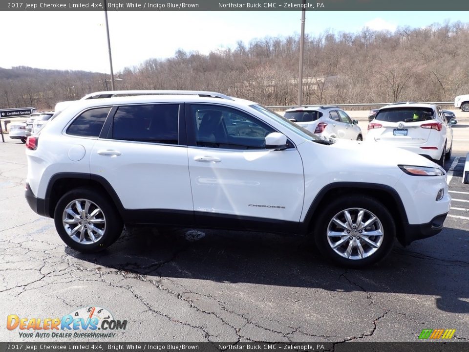 2017 Jeep Cherokee Limited 4x4 Bright White / Indigo Blue/Brown Photo #8