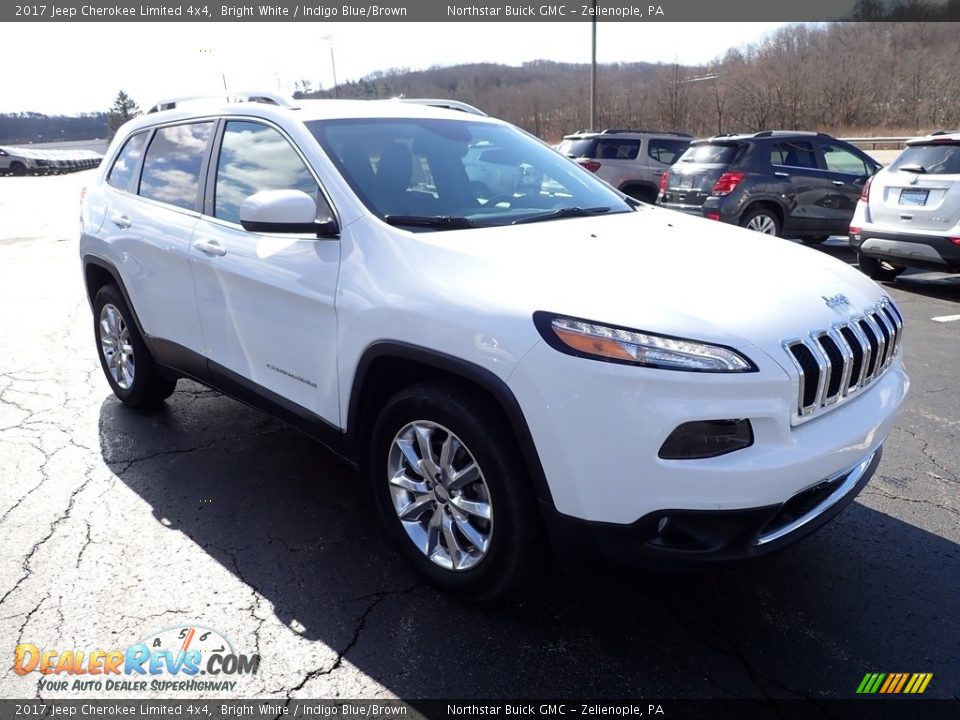 2017 Jeep Cherokee Limited 4x4 Bright White / Indigo Blue/Brown Photo #9