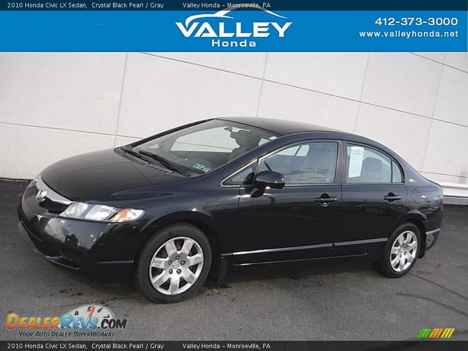 2010 Honda Civic LX Sedan Crystal Black Pearl / Gray Photo #1