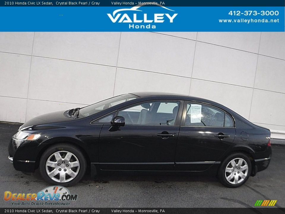 2010 Honda Civic LX Sedan Crystal Black Pearl / Gray Photo #2