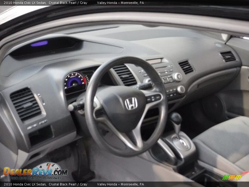 2010 Honda Civic LX Sedan Crystal Black Pearl / Gray Photo #9