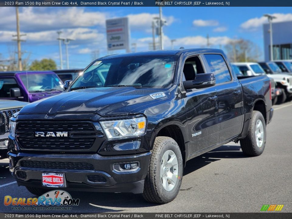 2023 Ram 1500 Big Horn Crew Cab 4x4 Diamond Black Crystal Pearl / Black Photo #1