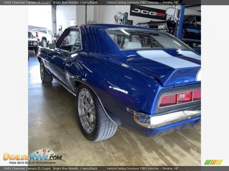 1969 Chevrolet Camaro SS Coupe Bright Blue Metallic / Ivory/Black Photo #11