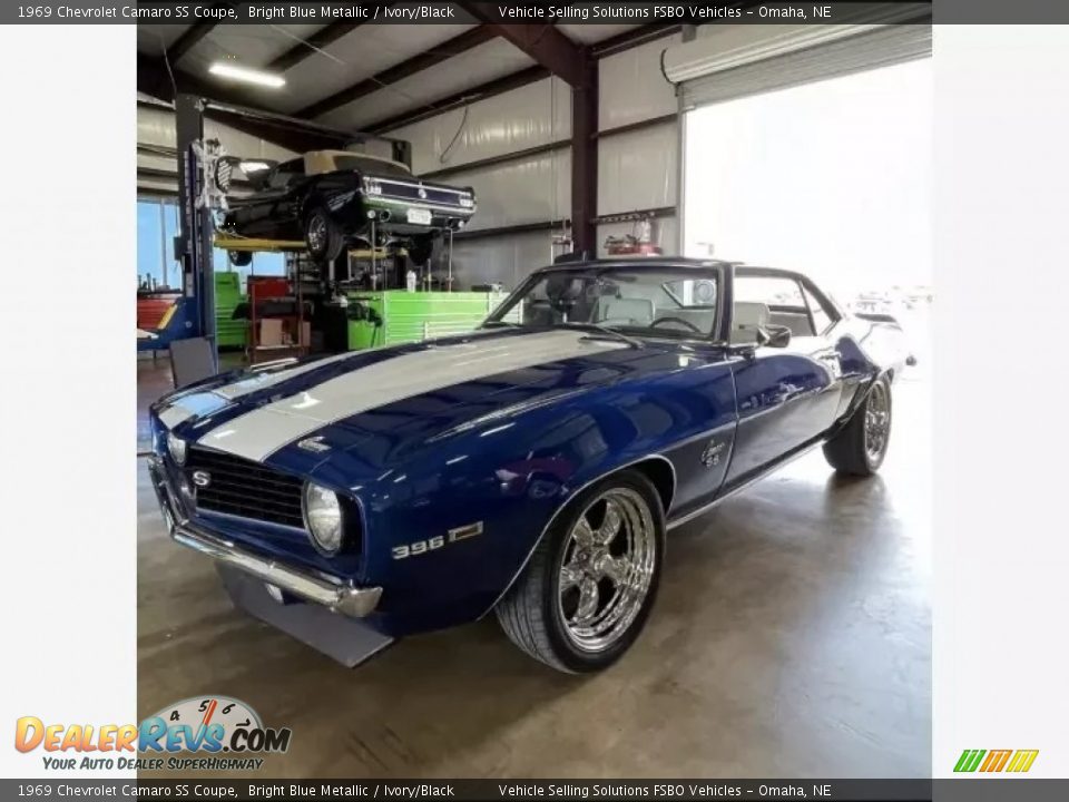 1969 Chevrolet Camaro SS Coupe Bright Blue Metallic / Ivory/Black Photo #12