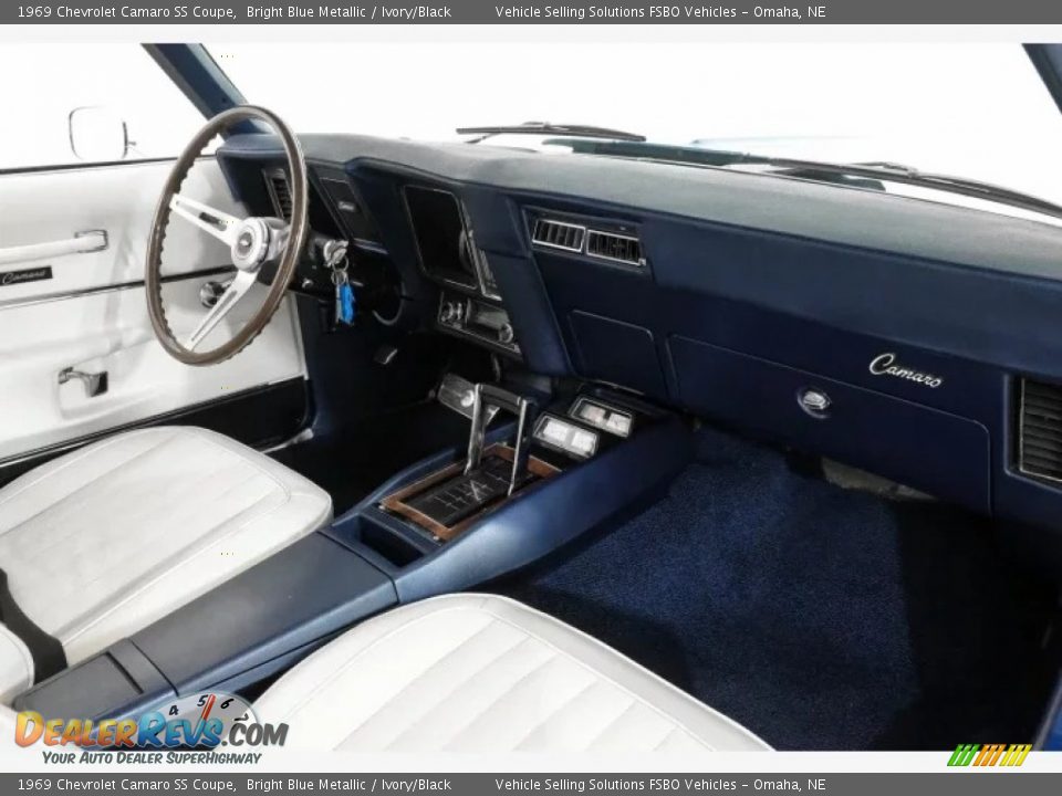 1969 Chevrolet Camaro SS Coupe Bright Blue Metallic / Ivory/Black Photo #21