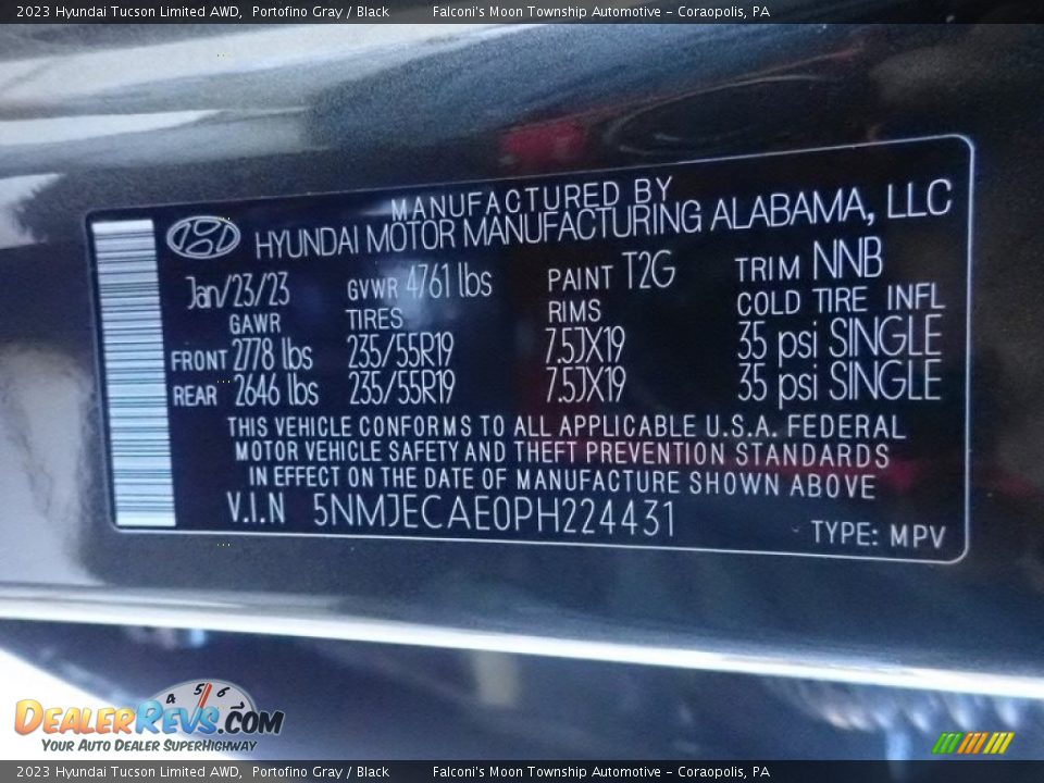 2023 Hyundai Tucson Limited AWD Portofino Gray / Black Photo #18