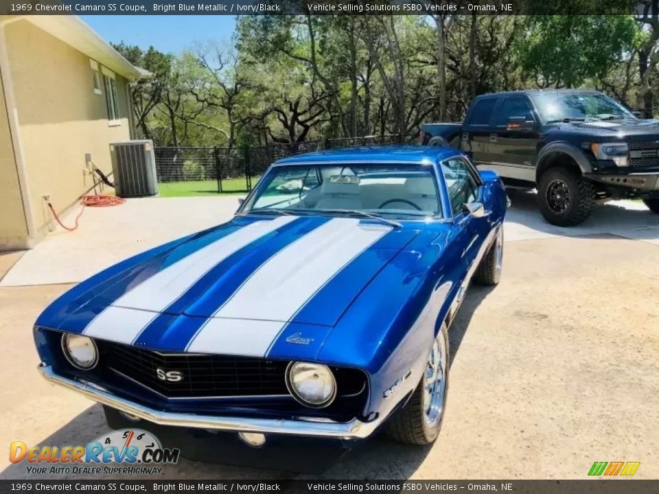 1969 Chevrolet Camaro SS Coupe Bright Blue Metallic / Ivory/Black Photo #25