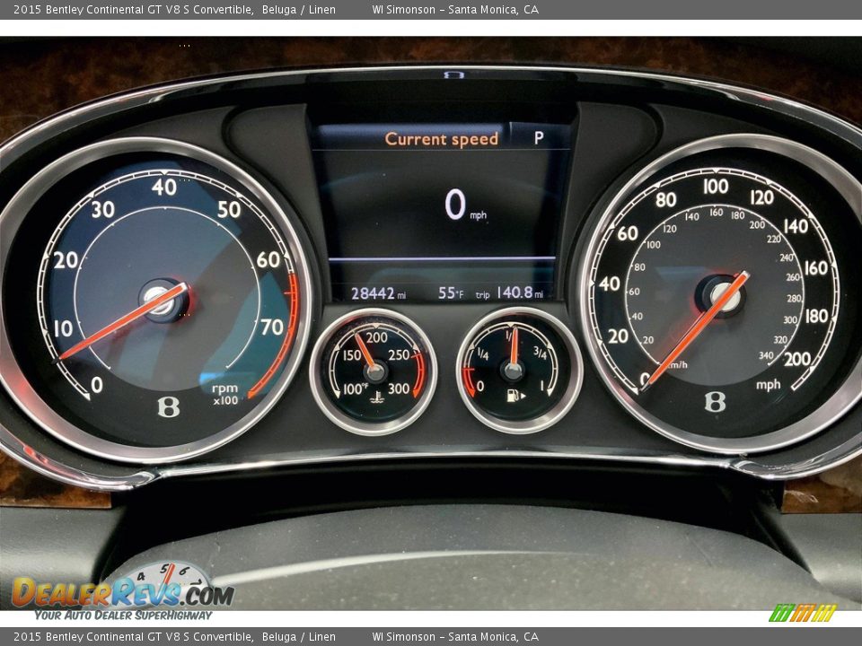 2015 Bentley Continental GT V8 S Convertible Gauges Photo #22