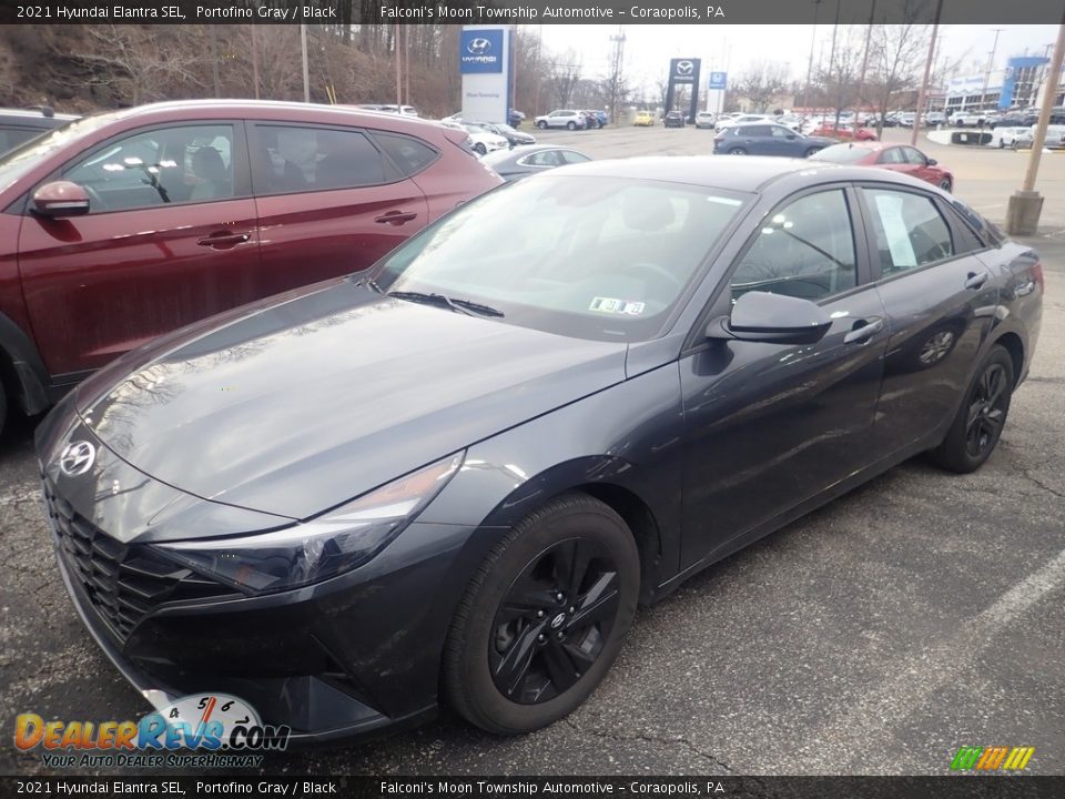 2021 Hyundai Elantra SEL Portofino Gray / Black Photo #1