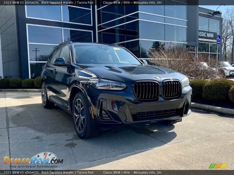 2023 BMW X3 xDrive30i Black Sapphire Metallic / Tacora Red Photo #1