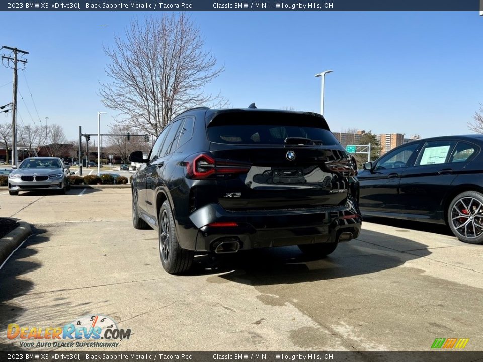 2023 BMW X3 xDrive30i Black Sapphire Metallic / Tacora Red Photo #3