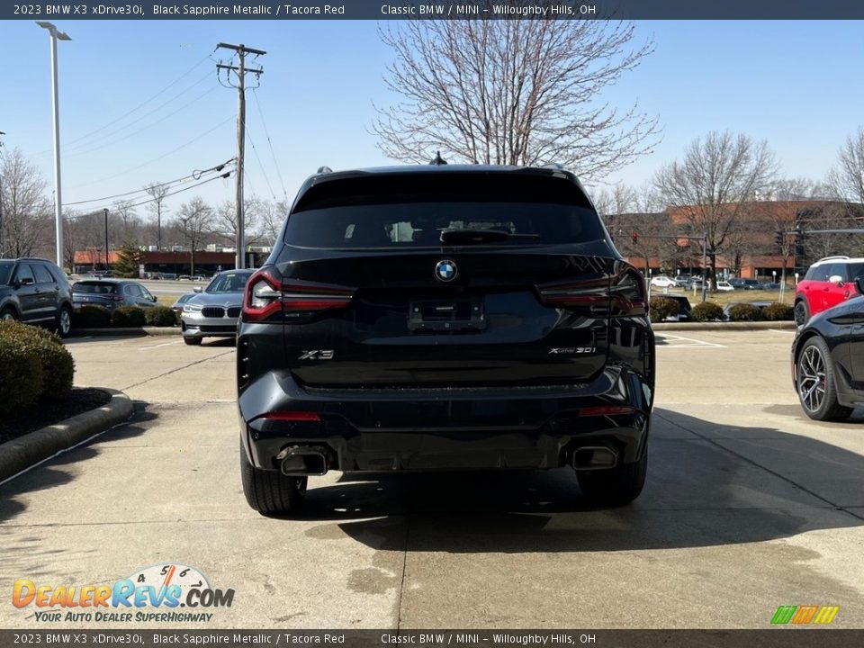 2023 BMW X3 xDrive30i Black Sapphire Metallic / Tacora Red Photo #4