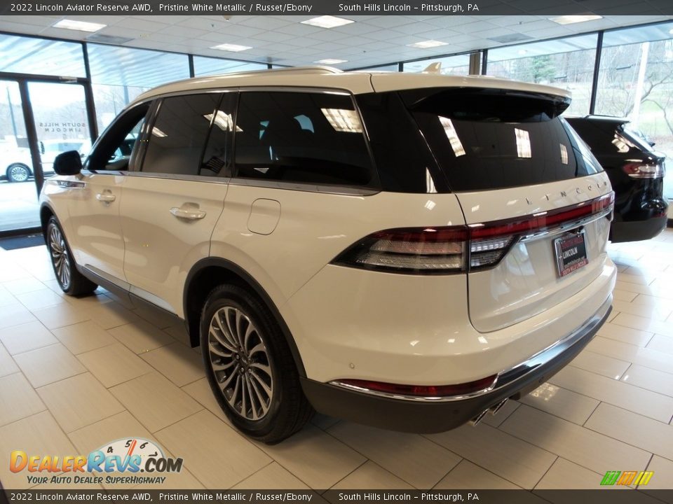 2022 Lincoln Aviator Reserve AWD Pristine White Metallic / Russet/Ebony Photo #2