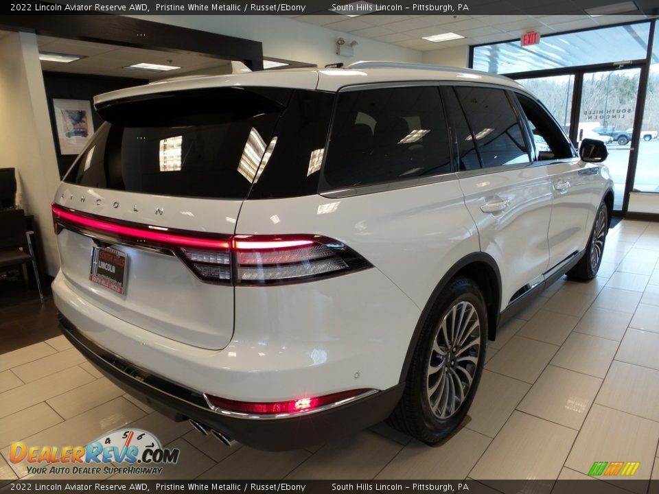 2022 Lincoln Aviator Reserve AWD Pristine White Metallic / Russet/Ebony Photo #5