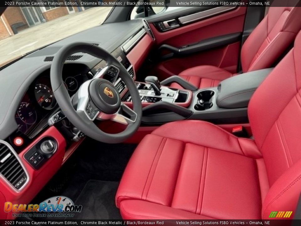 Black/Bordeaux Red Interior - 2023 Porsche Cayenne Platinum Edition Photo #13